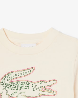 T-shirt coton avec crocodile brod&eacute;