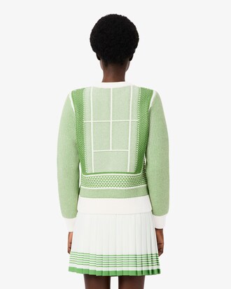 Pull jacquard graphique court de tennis