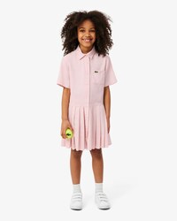 Robe chemise popeline bas pliss&eacute;