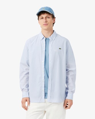 Chemise &agrave; carreaux popeline l&eacute;g&egrave;re regular fit 