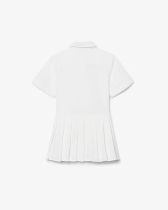 Robe chemise popeline bas pliss&eacute;