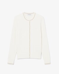 Cardigan maille torsad&eacute;e rayures