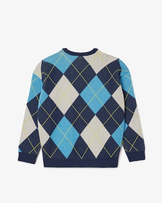 Pull coton et laine jacquard losange