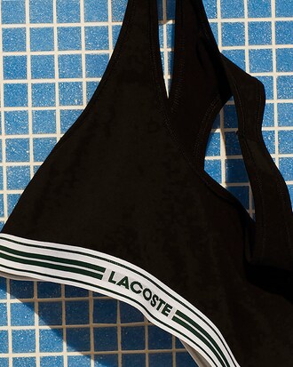 Brassière coton stretch bande contrastée