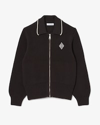 Pull zippé coton avec badge