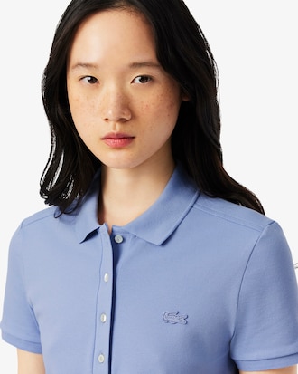 Polo L.12.D slim fit en mini piqu&eacute; stretch