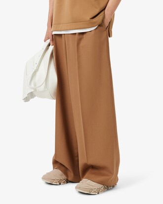 Pantalon tailleur wide fit laine D&eacute;fil&eacute;