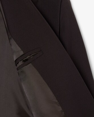 Blazer slim fit en laine logo brod&eacute;