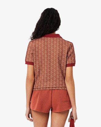 Polo slim fit jacquard monogramme