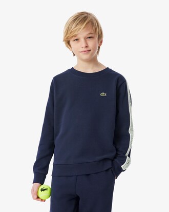 Sweatshirt coton bandes sigl&eacute;es