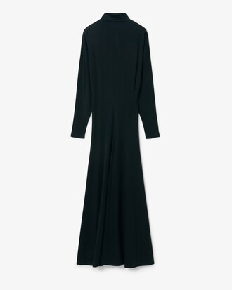 Robe longue col polo soie D&eacute;fil&eacute;