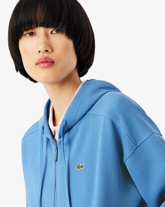Sweatshirt &agrave; capuche zipp&eacute; en Piqu&eacute;