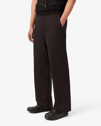 Pantaloni completo in cotone a righe straight fit