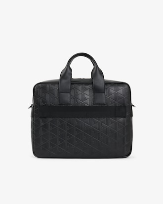 Borsa per laptop in pelle con monogramma