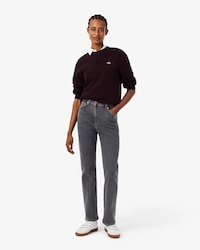 Jeans in denim a vita alta taglio dritto