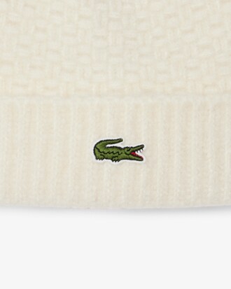 Berretto in lana con risvolto a coste