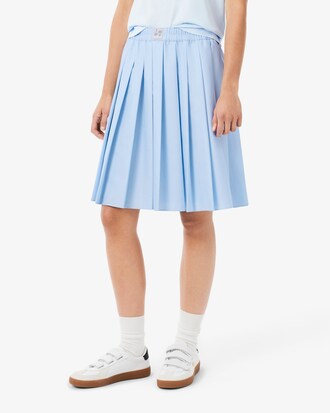 Pleated Petit Piqu&eacute; Effect Midi Skirt