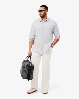 Camicia a righe in popeline elasticizzato slim fit