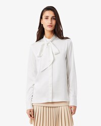 Camicia regular fit con collo annodato staccabile