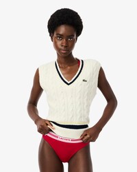 Slip in cotone stretch con vita a contrasto