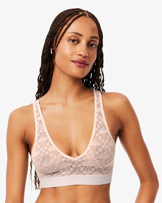 Bralette con logo in pizzo