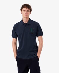 Polo classic fit in piqu&eacute; con stampa