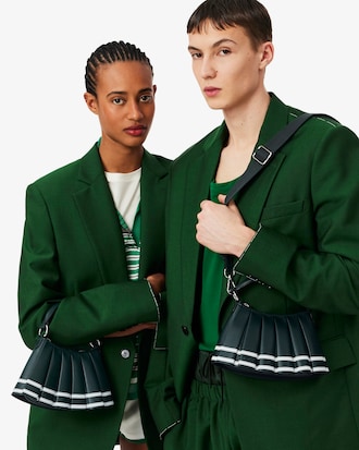 Borsa in pelle a righe Mini Lenglen Runway