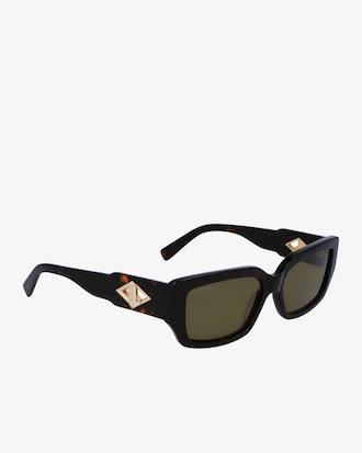 Occhiali da sole rettangolari in acetato con monogramma