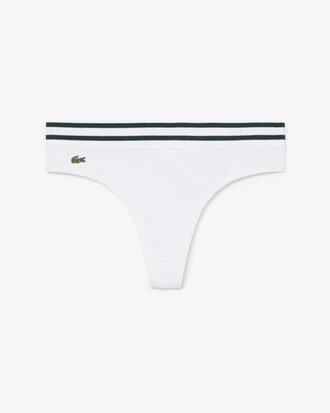 Tanga con vita rigata in cotone