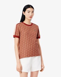 T-shirt slim fit jacquard con monogramma