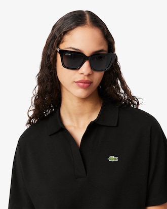 Polo fluida relaxed fit in piqu&eacute;