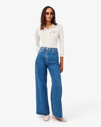 Jeans wide fit a vita alta
