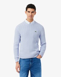 Pullover di cotone in maglia a trecce