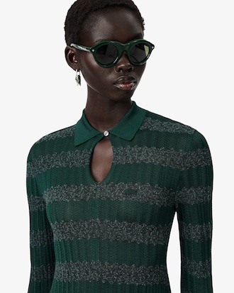 Maxiabito in maglia pointelle con collo a polo Runway