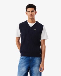 Gilet in maglia di cotone a trecce