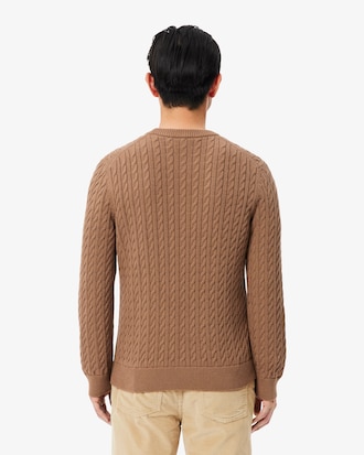 Pullover di cotone in maglia a trecce