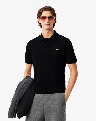 Polo in mini-piqué con ricamo classic fit