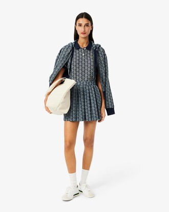 Polo slim fit in jacquard con monogramma