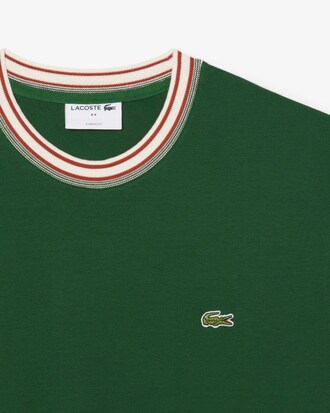 T-shirt con collo a righe Made in France