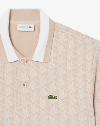Polo dal taglio classico in jacquard con monogramma