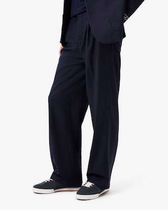 Pantaloni taglio dritto in feltro di lana