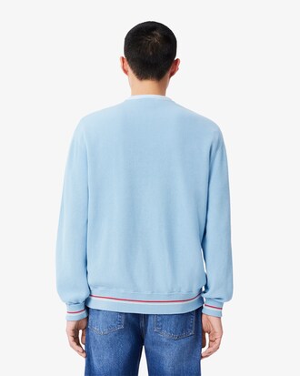 Cardigan in cotone con dettaglio a righe relaxed fit