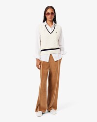 Pantaloni della tuta in velluto con bordo