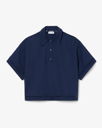 Polo oversize in twill fluido