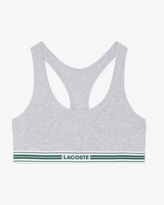 Bralette in cotone stretch con fascia a contrasto