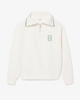 Felpa loose fit con collo alto, zip e stemma