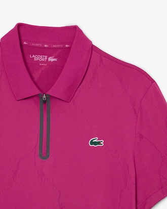 Polo sportiva da tennis Ultra Dry con coccodrillo jacquard