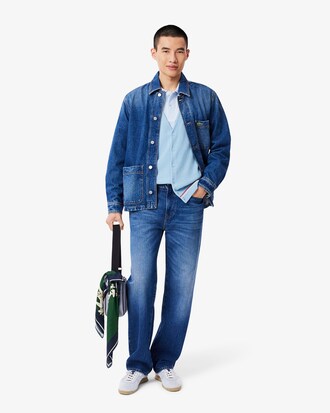 Cardigan in cotone con dettaglio a righe relaxed fit