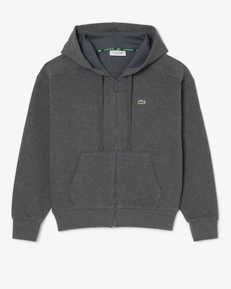 Felpa con zip e cappuccio in piqué