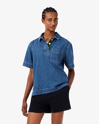 Polo oversize in denim leggero